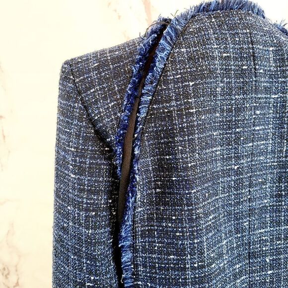 Jones Studios tweed navy blue fully lined blazer - Picture 6 of 7